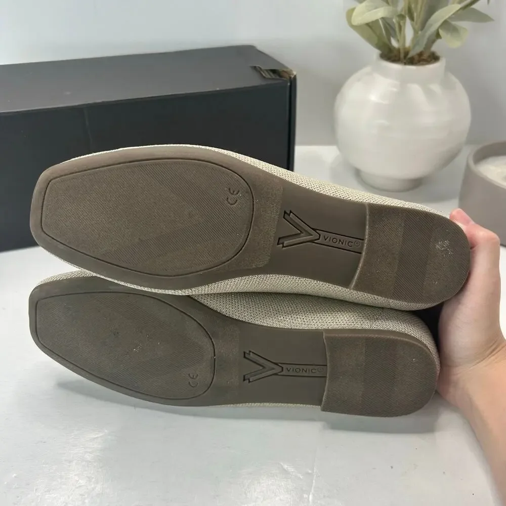 Vionic Klara Knit Square Toe Flats Oat Gold Women's 6.5 M Comfort Arch Support - Picture 9 of 11